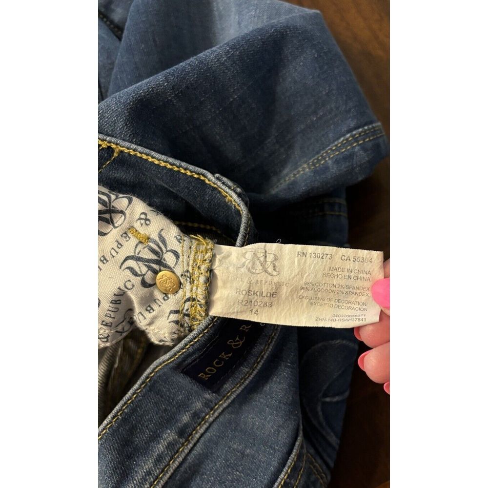 Rock & Republic Roskilde Capri Jeans Women's‎ Sz 14 Mid Rise - Picture 5 of 7